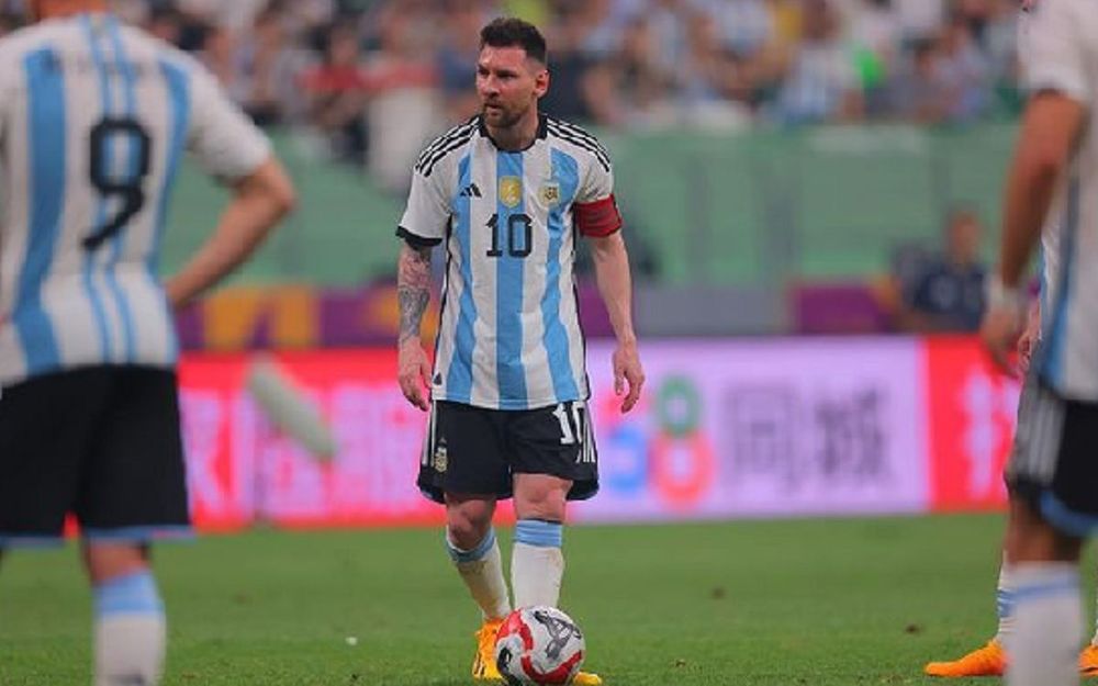 Lionel Messi saat laga Argentina vs Australia di Beijing, 15 Juni kemarin