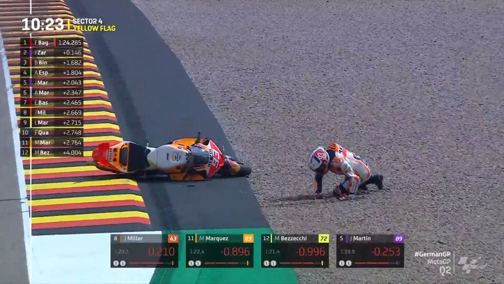 Hasil Kualifikasi MotoGP Jerman: Marquez Jatuh Tiga Kali, Bagnaia Raih Pole Position