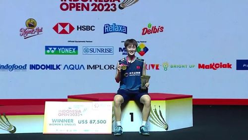 Pemain China, Chen Yu Fei sukses menjuarai Indonesia Open 2023 nomor tunggal putri (Twitter @bhulukhuduktv)