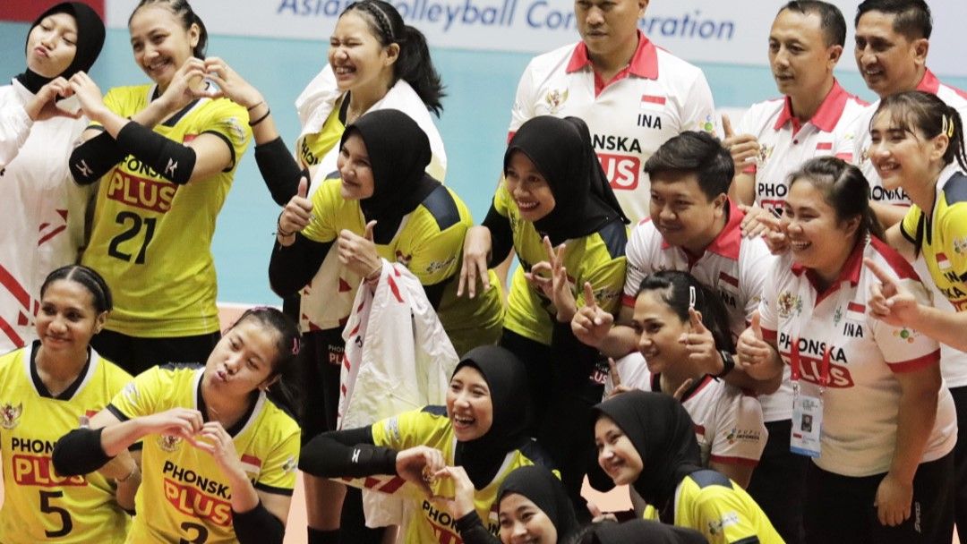 Timnas voli putri di AVC Challenge 2023 (Sumber: Twitter @mojiupdates)