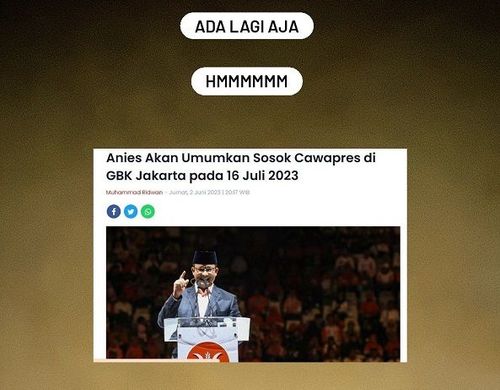 Anies Baswedan Akan Umumkan Cawapres di 16 Juli, The Jakmania yang Deg-degan, Kok Bisa?