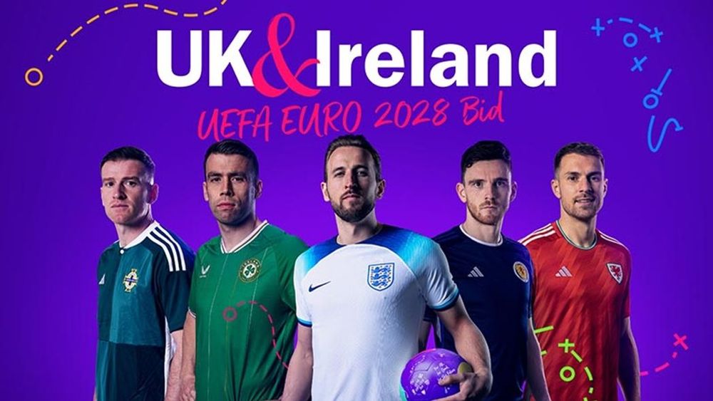 Poster bidding tuan rumah Euro 2028 yang diajukan Britania dan Irlandia